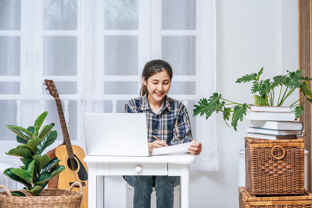 A learner studying online